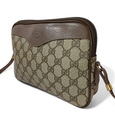 GUCCI GG Supreme Shoulder Bag/Shoulder Pochette Beige Used