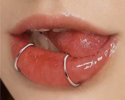 Punk Stainless Steel 2pc Lip Nose Rings No Piercing Needed