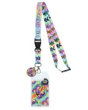 Grateful Dead Lanyard Tie-Dye Dancing Bears Clear ID Badge Holder Keychain