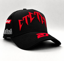 Mens Black/Red Embroidered Baseball Cap Hat C...