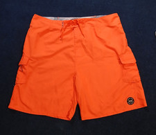 Ron Jon Surf Shop Men's Swimming Trunks Bright Orange, Secure Pockets 44 NWOT