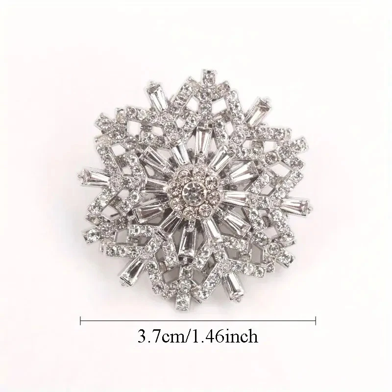 TOP  1 entzückende Brosche mit funkelnden Straßsteinen "Schneeflocke " - Bild 2 von 3