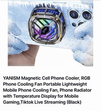 YANISM Magnetic RGB Phone Cooling Fan K6, LED Display, USB, Mobile Gaming