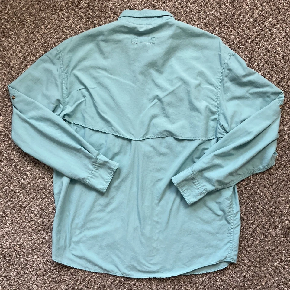 LL Bean Shirt Men's Large Nylon Blend Roll Tab L/S Vented Fishing Utility 0PD24 - Image 2 of 4