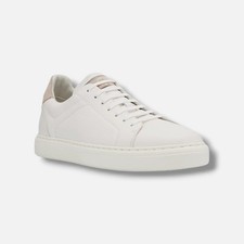 Scarpe sneakers uomo Brunello Cucinelli bianche con bordo scamosciato taglia EU:41,5 US:8,5
