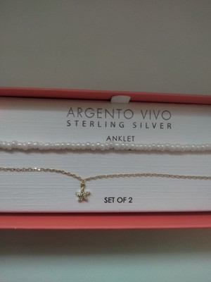 Argento Vivo Sterling Silver 925 Anklet Ankle Bracelets Beach Vibe
