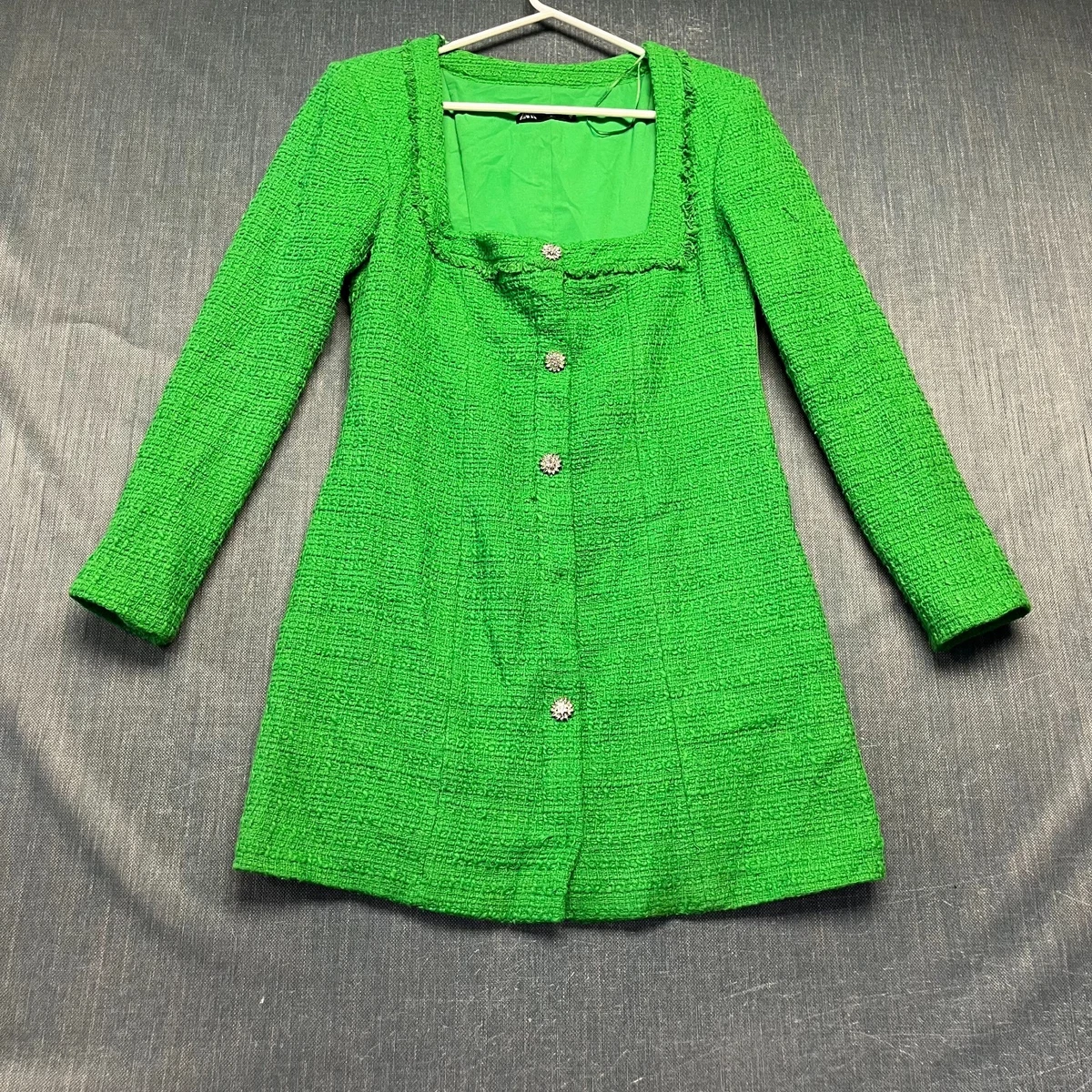 slim fit dress slacks ZARA. Green fringed dress T.xs – Hibuy market main image 1
