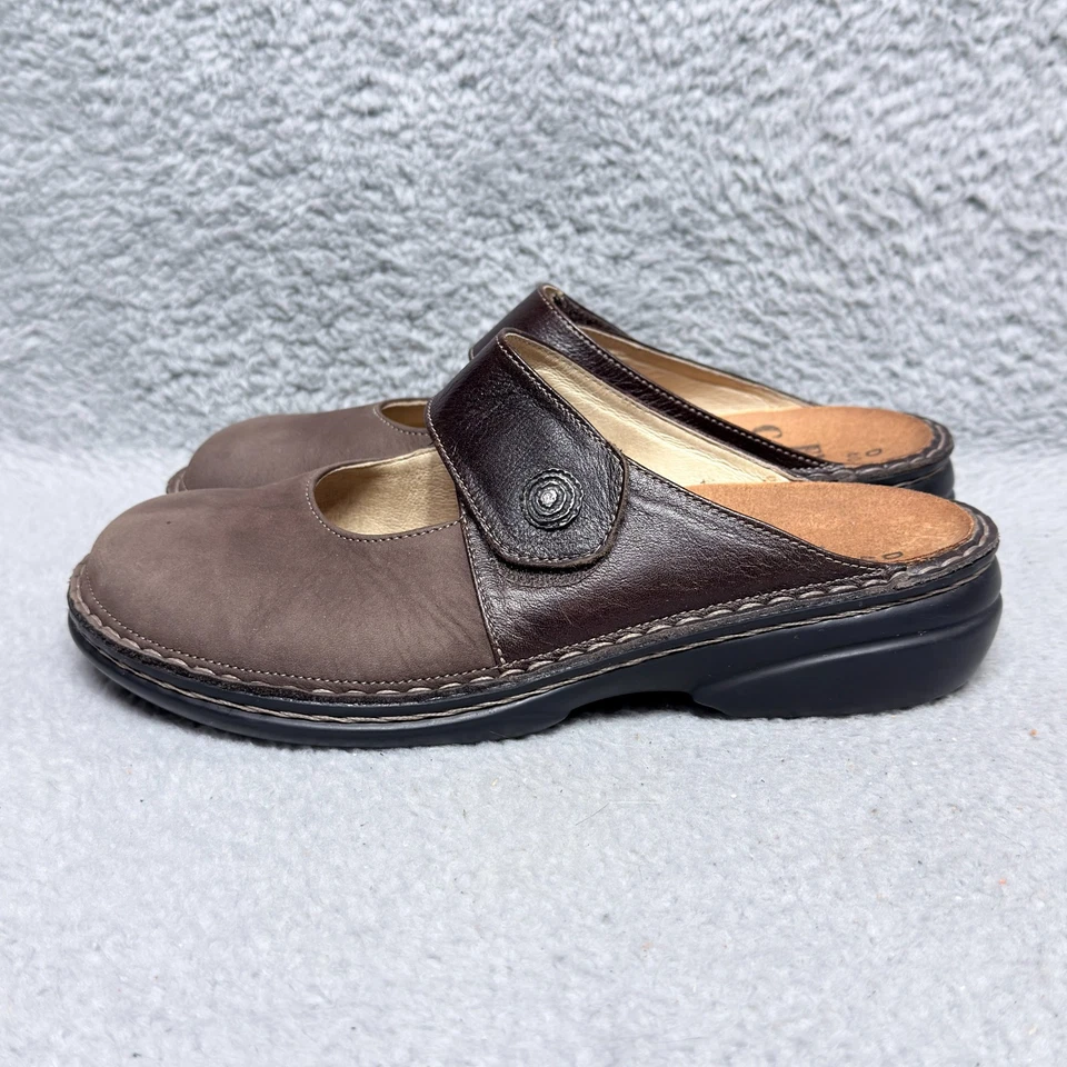 Finn Comfort Stanford Womens Size 9-9.5 Wide Mary Jane Slide Brown Leather - Image 3 of 4