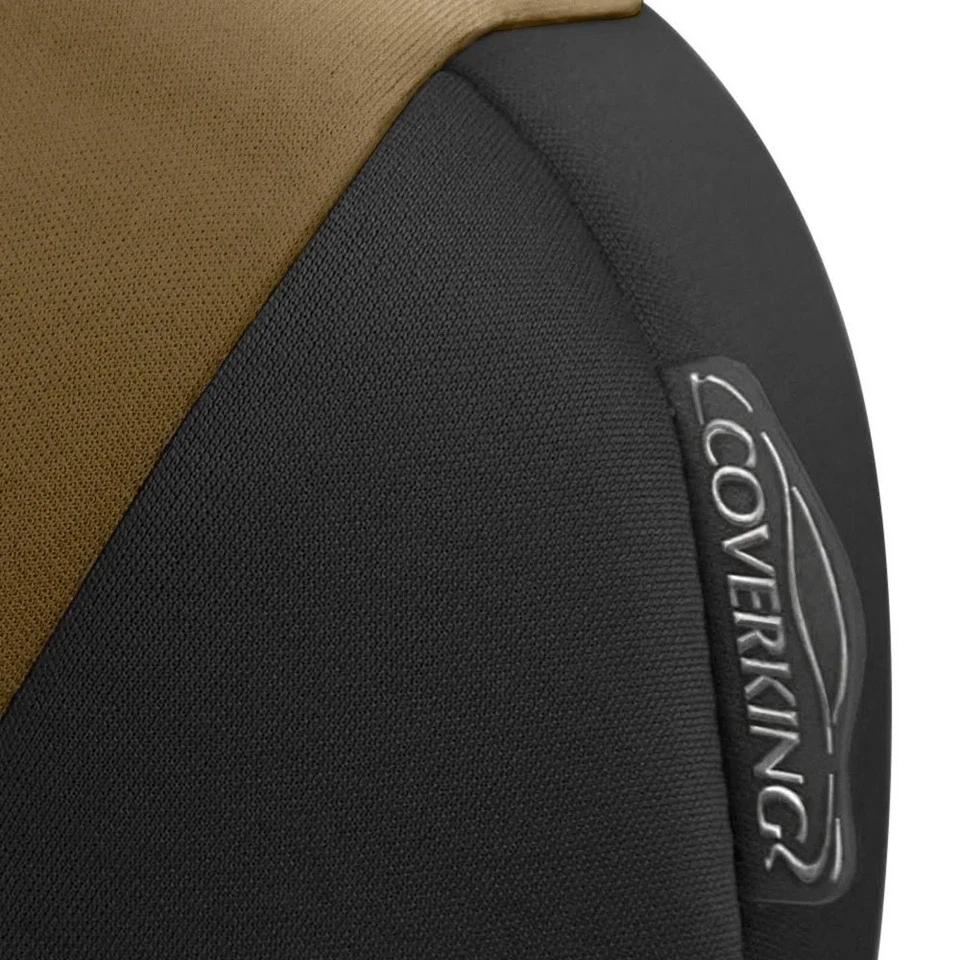 For Nissan Titan XD 16-21 Neosupreme 1st Row Black & Tan Custom Seat Covers Foto 4 de 4