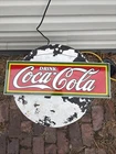 VINTAGE DRINK COCA-COLA PORCELAIN SIGN BEVERAGE SODA COKE  18"x6"