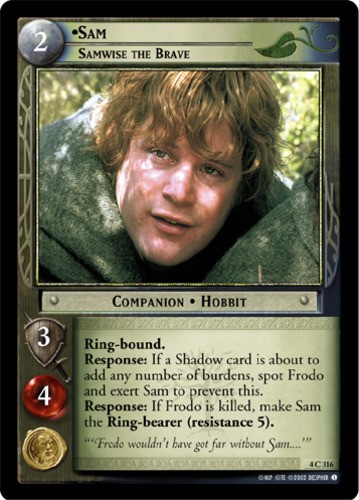 Sam, Samwise the Brave - Foil Moderately Played LOTR: The Two Towers (Foil)