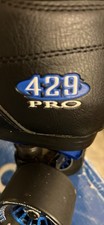 429 Pro Black Indoor Quad Roller Skates with Blue Wheels