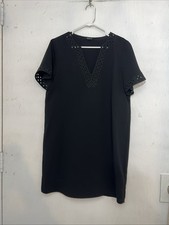 MADEWELL Black Cutout Short Sleeve Tunic Shift Dress Size 10