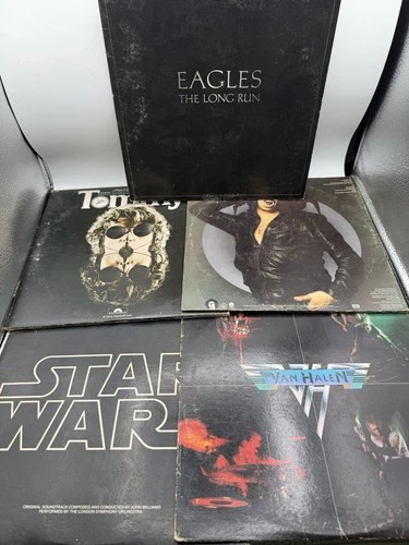Vintage Vinyl Records Lot of 5 – Eagles, Van Halen, Star Wars, Rock Soundtracks