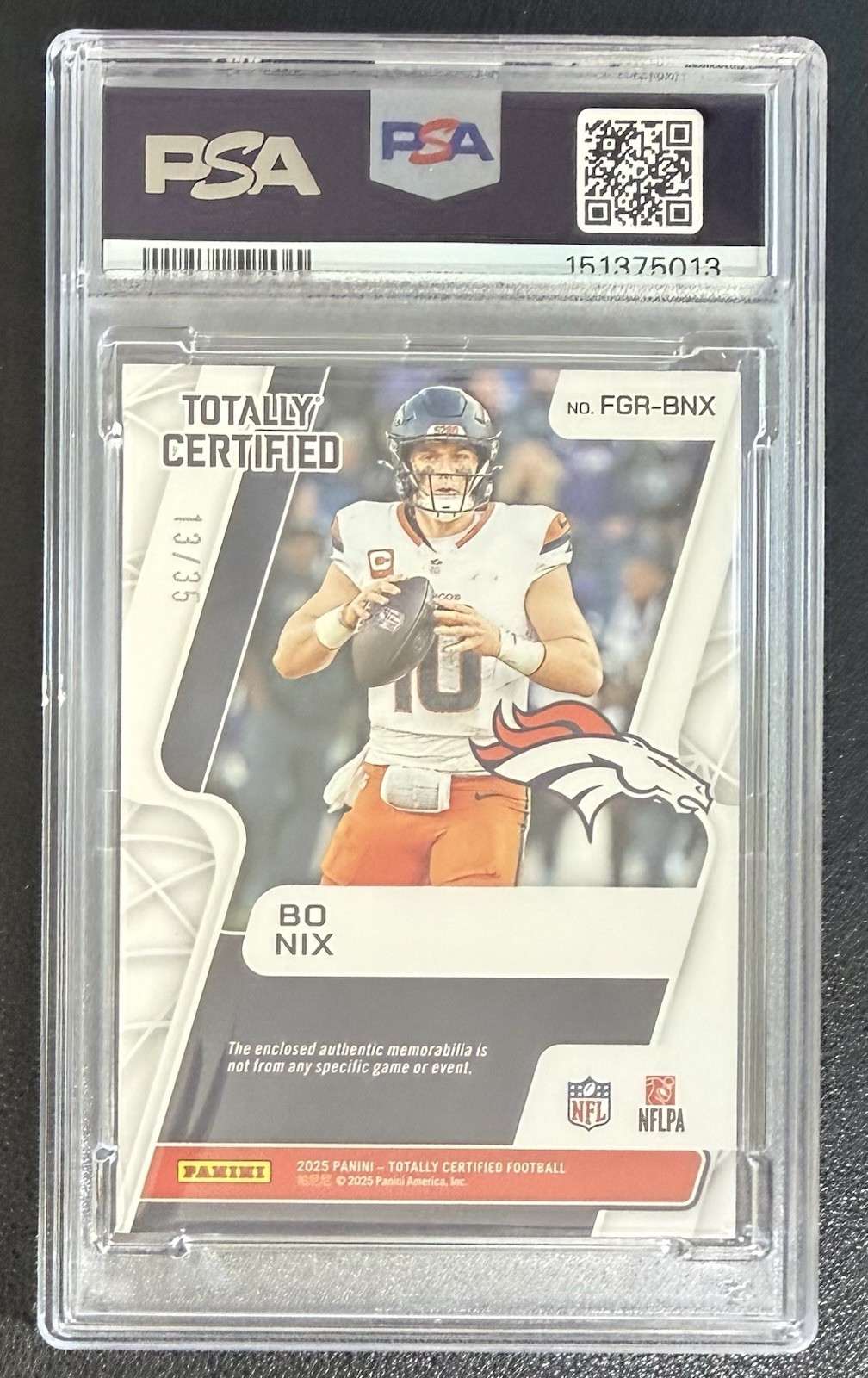 2024 TOTALLY CERTIFIED BO NIX /35 FABRIC/GAME RK-MIR PLT CAMO #FGRBNX PSA MINT 9 view 5