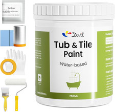 Tub & Tile Paint – Semi Gloss White Tub Paint for Bathtub, Sink & Shower, Waterp