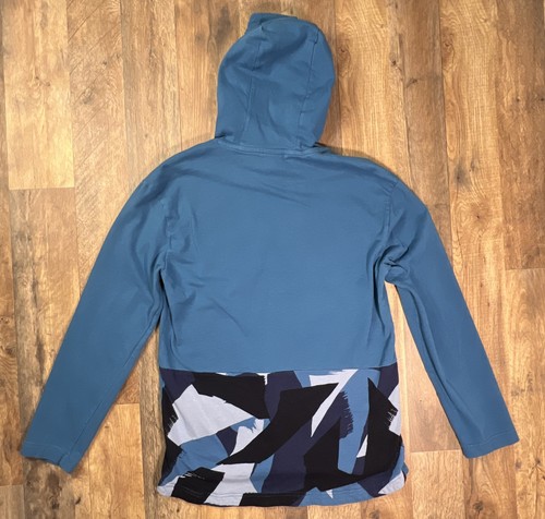 Nike Sportswear Felpa con Cappuccio Blu Spellout Mimetica Astratta Pullover Leggero Medium. - Foto 5 di 8