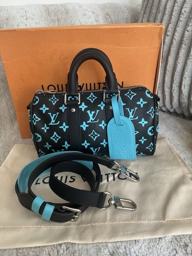 Louis Vuitton Keepall Bandouliere 25, Playground Collection, Black And Turquoise