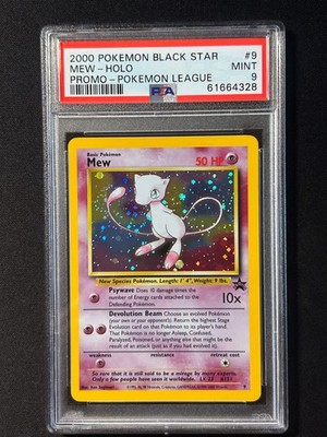 PSA 9 MINT Mew 2000 WOTC Black Star Promo 9 Holo League Pokemon