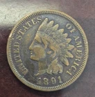 1891 indian head cent penny us coins
