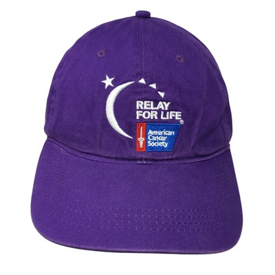Relay For Life American Center Society Slideback Baseball Cap Purple OS 6 Panel