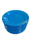 FIESTAWARE 10.5" PEACOCK BLUE DINNER PLATES SET OF 10 - RARE RETIRED COLOR SET