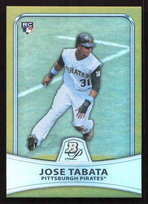 2010 Bowman Platinum Jose Tabata Gold Refractors #/539 SN,RC Rookie #89 Card