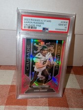 2023 Panini Rookies & Stars Crusade Silver #CR-18 Aaron Rodgers Pink /75 PSA 10