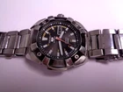 Seiko 5 Sports Mens Watch Day/Date  Black Dial 7S36-03K0 Stainless Transparent
