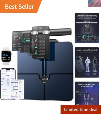 Rechargeable Smart Body Composition Scale - 400 lbs Capacity, TFT-LCD, Dark Blue