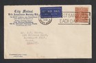 Australia 1938 Air Mail Cover Perth WA Meter To UK  5d KGV City Mutual Life Ass.