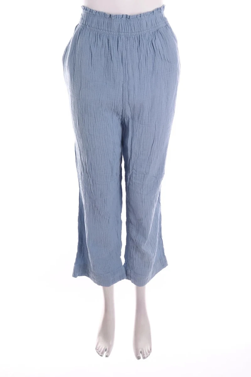 H&M Pantalón Jogger Muselina L Azul