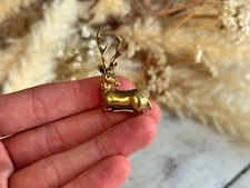 Beautiful Deer Ornamenr, Fine lifelike brass Sika figurine, Tiny Deer Decoratio