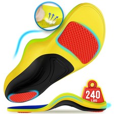 240 lbs Plantar Fasciitis Insoles Men Women, 100 Memory Foam Comfort Heavy D...