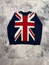 Blue Sweater with UK Flag  Union Jack  Size M