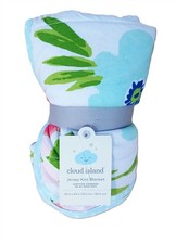 NWT Cloud Island Reversible Jersey Knit Baby Blanket Floral Pink Lemonade 30x40
