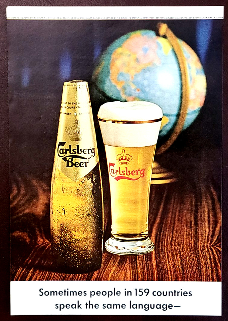 Carlsberg Beer Original 1966 Vintage Print Ad