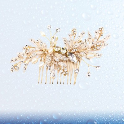  2 stücke legierung haarkamm perle eingelegt einsatz kamm strass schadkleid