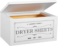 Dryer Sheet Holder with Hinged Lid - Rustic Farmhouse Dryer Sheet Dispenser Cont