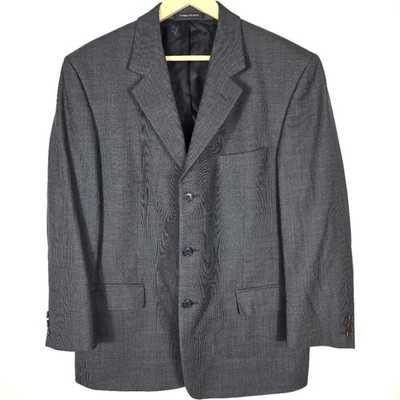 Vintage Pierre Balmain Men's Gray Wool Blazer Jacket Size 42 S Rare Designer