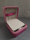 Pink Faux Leather Zip-Around Travel Jewelry Case w/ Mirror, 8 Ring Organizer — photo 5