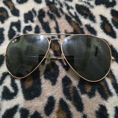Ray-Ban Polarized Sunglasses RB3025 Aviator Classic Gold Frame/ Green Lens 58-14