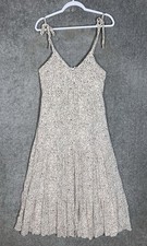 Express Babydoll Tiered Maxi Dress Womens Size M Polka Dot Crinkle Gauze Lined