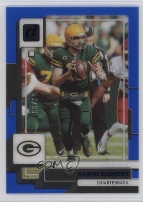 2022 Panini Clearly Donruss Blue 5/99 Aaron Rodgers #18 4f5