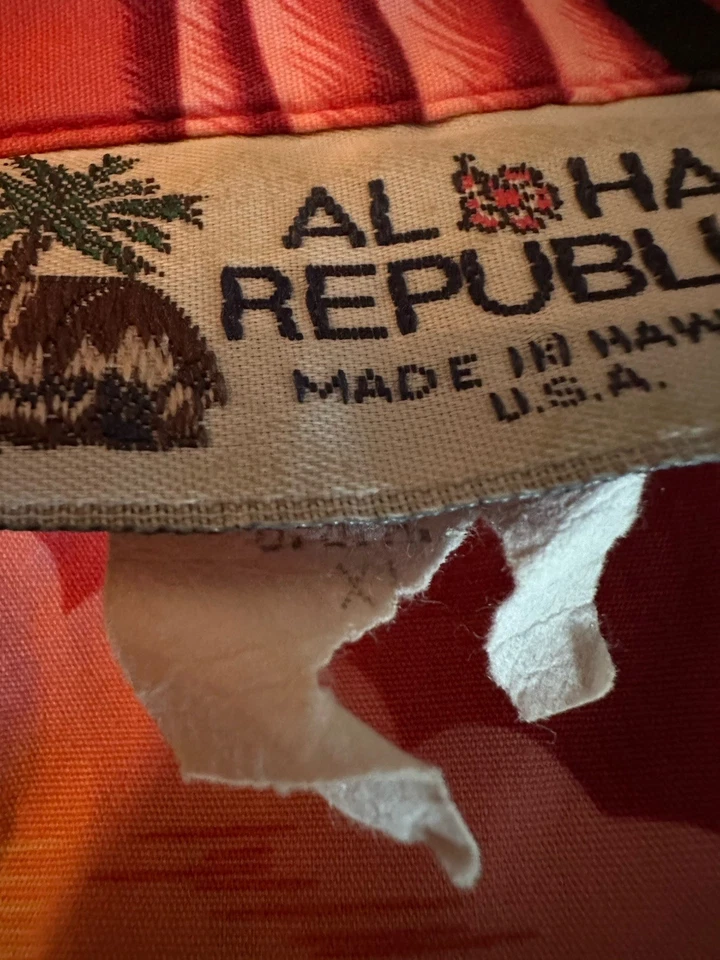 Гавайская рубашка с коротким рукавом Aloha Republic сделано на Гавайях США мужская размер XL - Изображение 3 из 4