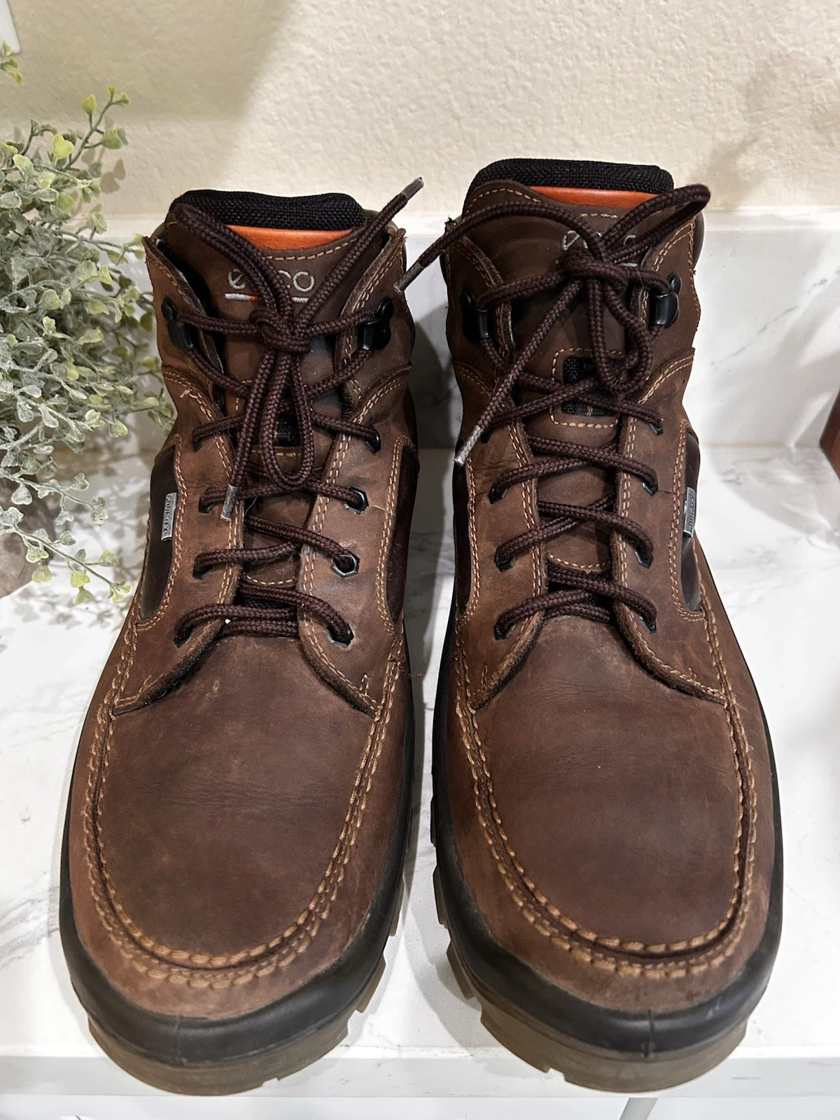 Ecco Track 25 Gore Tex Brown Boots Ankle Hiking Boots Men’s Size 14 US 48 EU
