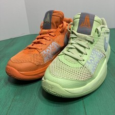 Nike Ja 1 Mismatched Madarin Orange Green Sneakers, Size 5 Youth FQ4796-800