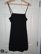Lulu's Sz S Black Short Dress Spaghetti Strap Cut Out Back Tie Across Top Hoco