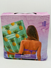 South Beach Pineapple Inflatable Pool Float Tropical 71" x 26" x 5" Ages 14 