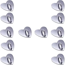 12 Pcs Metal Phone Finger Grip Hook Adhesive Heart Shaped Charm Silver 